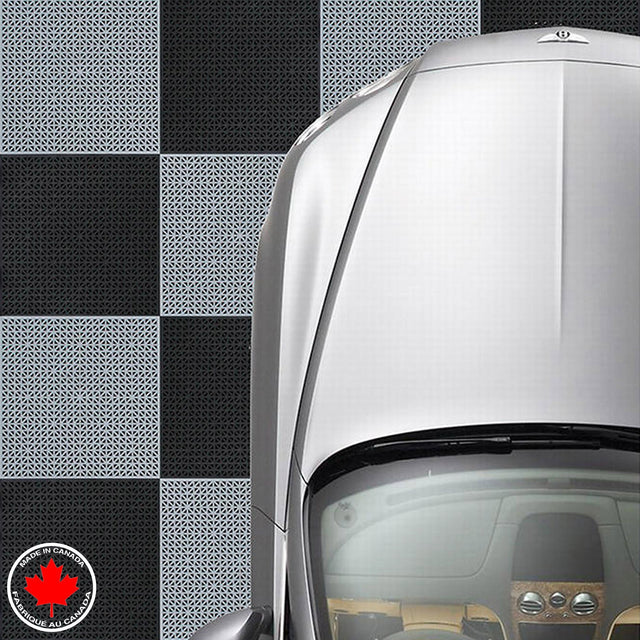 Ultralock Black and Grey Perforated Garage Tiles F3