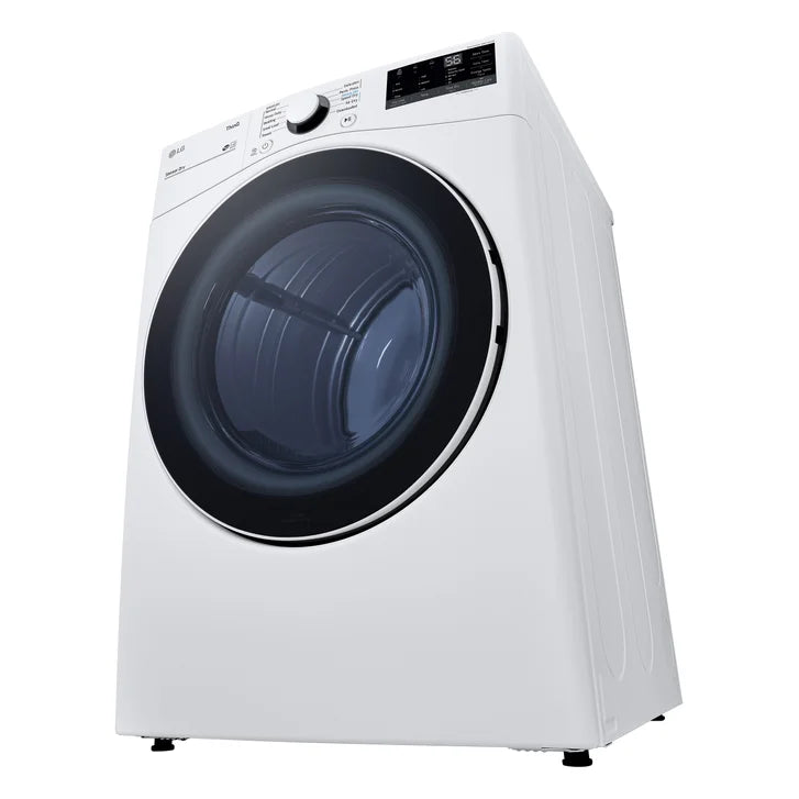 LG 7.4 cu. ft. White Electric Dryer with Built-In AI with ThinQ Technology and Wi-Fi Enabled