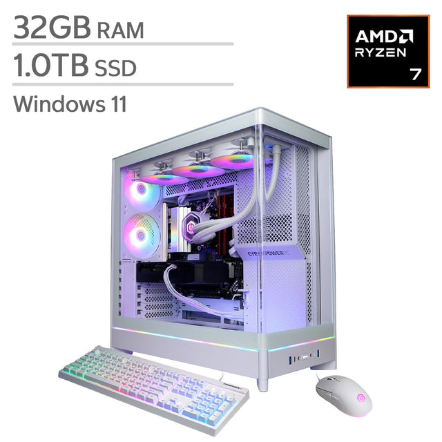 CyberPowerPC Gamer Supreme Gaming Desktop, AMD Ryzen 7 9850X3D - 32GB RAM, 1TB SSD, 12GB NVIDIA GeForce RTX 5070 J9