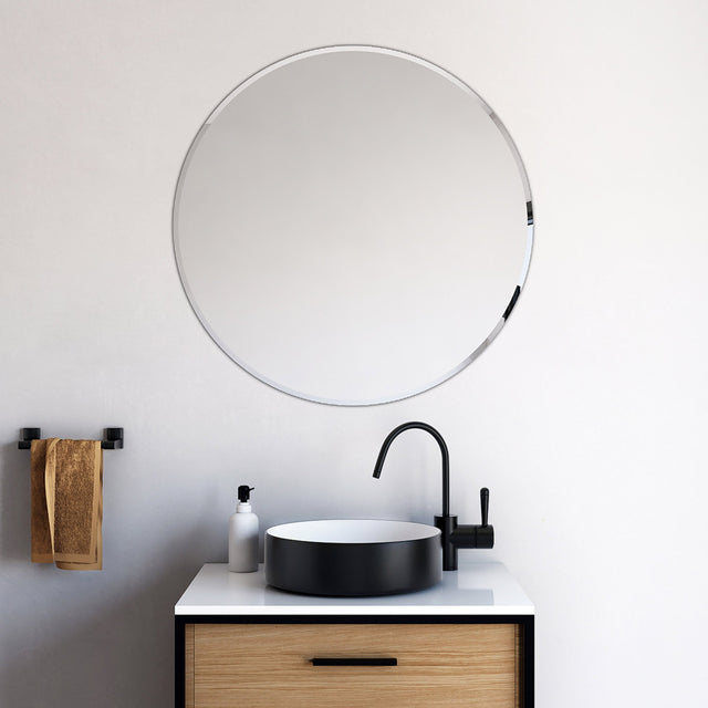 Appollo Avia Modern 76.2 cm (30 in.) Round Frameless Beveled Mirror R7