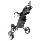 Caddytek - Auto fold/unfold Compact 3 Wheel Golf Push Cart with Cooler Bag
