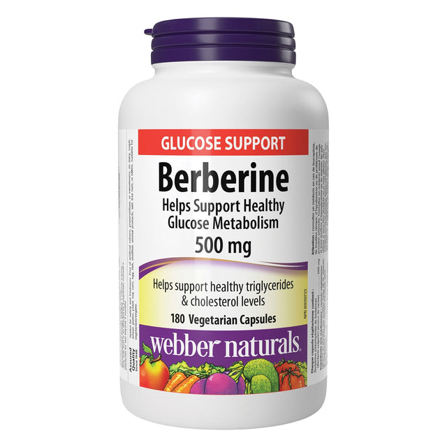 webber naturals Berberine 500 mg, 180 Vegetarian Capsules V5