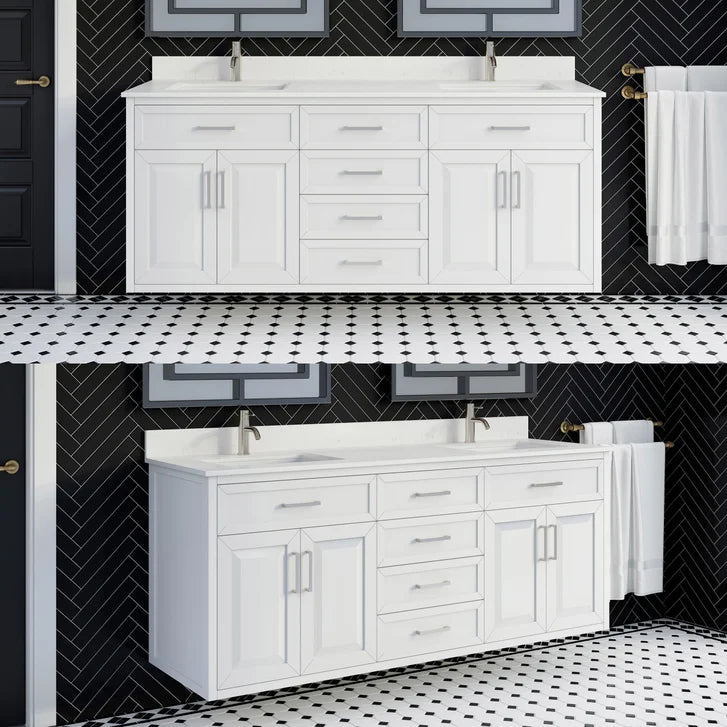 Studio Bathe Thomson II Vanity in White Finish with Engineered Stone Countertop