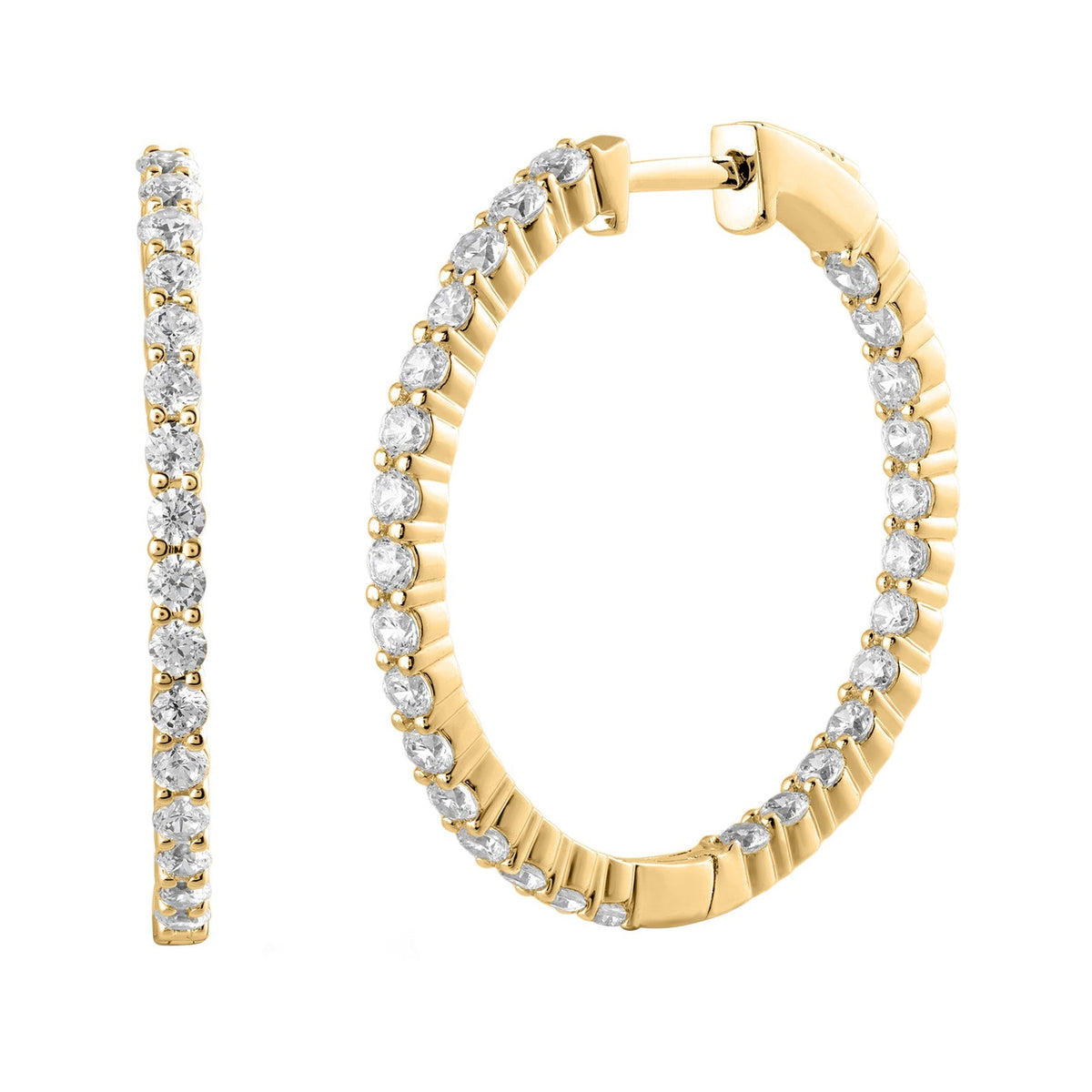 Round Brilliant Diamond Hoop Earrings (2.00 ctw)