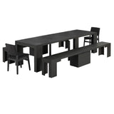 Transformer Table 5-piece Dining Table Includes 2 Benches and 2 Chairs