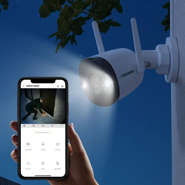 Defender AI POWERED 4K Guard Pro Wi-Fi Plug-in Power Security Cameras, 4-pack