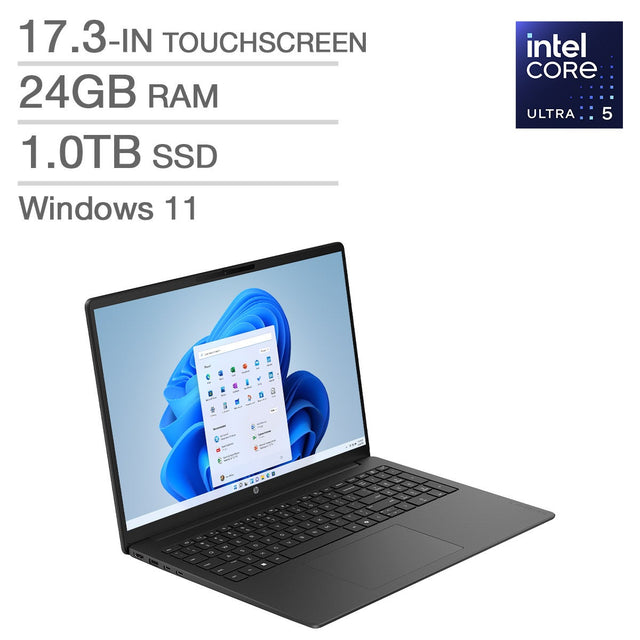 HP OmniBook 3 17.3-in Touchscreen Laptop, Intel Core Ultra 5 225U - 24GB RAM, 1TB SSD A6