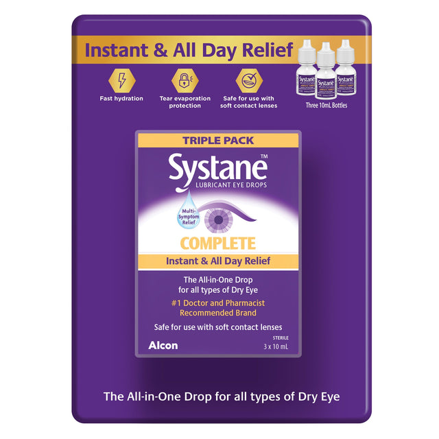 Systane Complete-lubricant Eye Drops, 3 × 10 mL Bottles M5