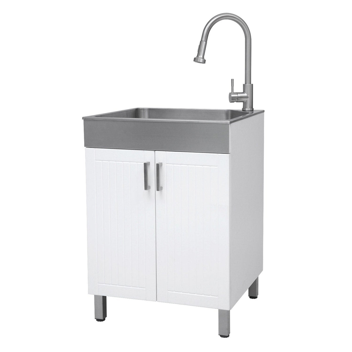 Transform 24.2 in. All-in-one RTA Laundry Cabinet with Stainless Steel Sink and Faucet