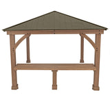Yardistry 3.6 m (12 ft.) Cedar Gazebo Bar Counter