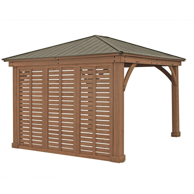 Yardistry 3.7 m (12 ft.) Cedar Privacy Wall for Gazebo M8
