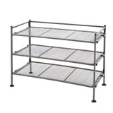 Seville Classics 3-Tier Stackable Sturdy Steel Mesh Utility Shoe Rack