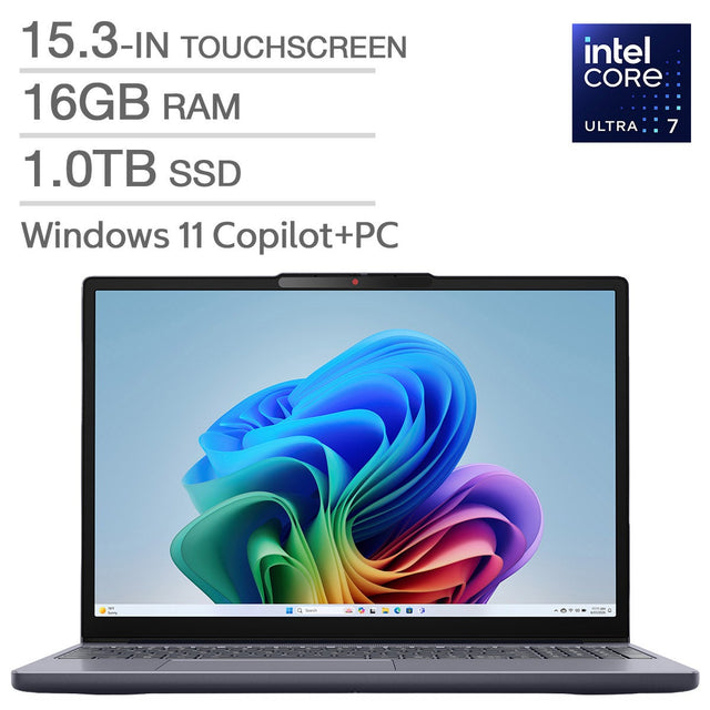 Lenovo IdeaPad Slim 3i Copilot+ PC 15.3-in. Touchscreen Laptop, Intel Core Ultra 7 355 - 16GB RAM, 1TB SSD K4