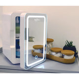 Koolatron 6 Litre Compact Cosmetics Mini Fridge with LED Lighted Dimmable Makeup Mirror