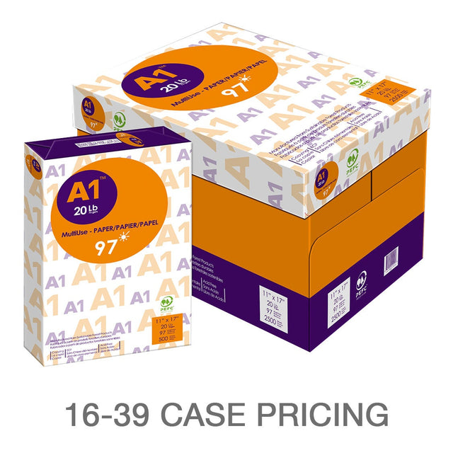A1 - Premium Printer Paper; Ledger, 11 in x 17 in., 97 Bright, 20 lb., Case Pricing Order of 16 to 39 Y0
