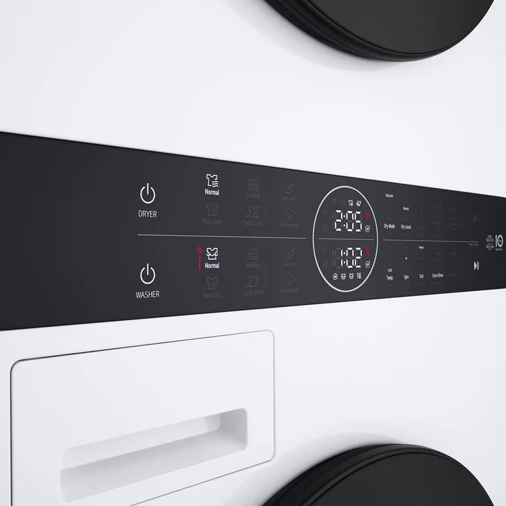 LG Compact 24 in. Washtower Single Unit Front Load 3.1 cu. ft. Washer and 4.2 cu. ft. Electric Dryer With Non Venting Heat Pump