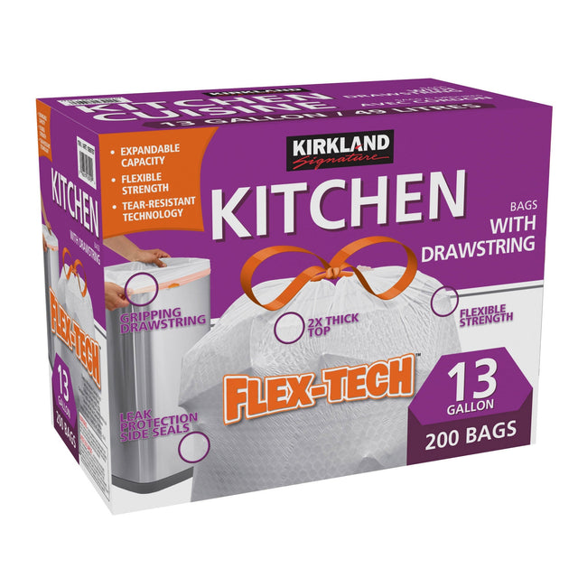 Kirkland Signature Drawstring Kitchen Bags, 200-pack C3