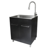 Transform 28 in. All-in-one Utility Sink with Cabinet and Stainless Steel Faucet