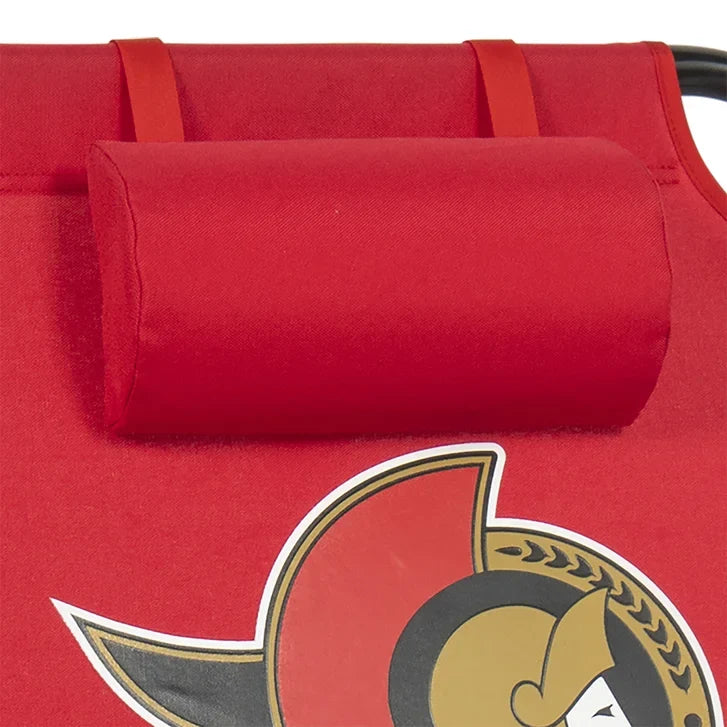 NHL 4-Position Folding Chair With Wood Arms