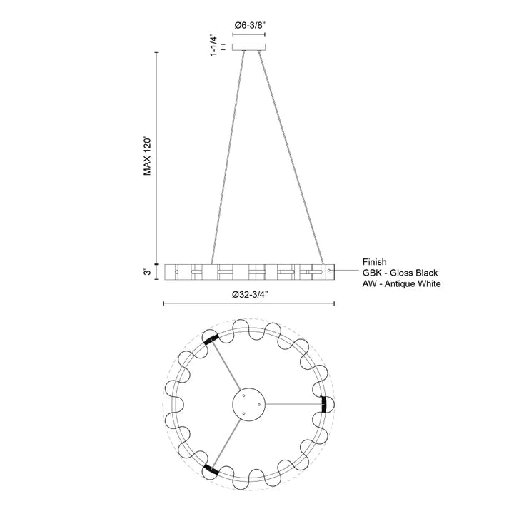 Light & Modern Genvieve 32 in. Chandelier