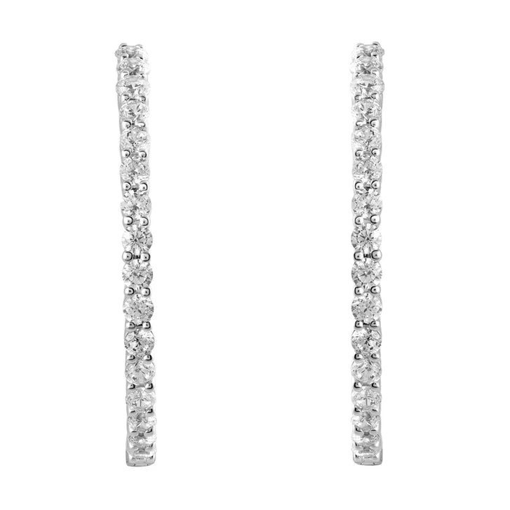 Round Brilliant Diamond Hoop Earrings (2.00 ctw)