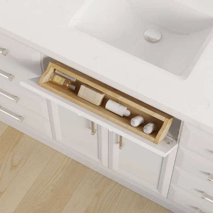 Studio Bathe Calais III Vanity in White Finish with Engineered Stone Countertop