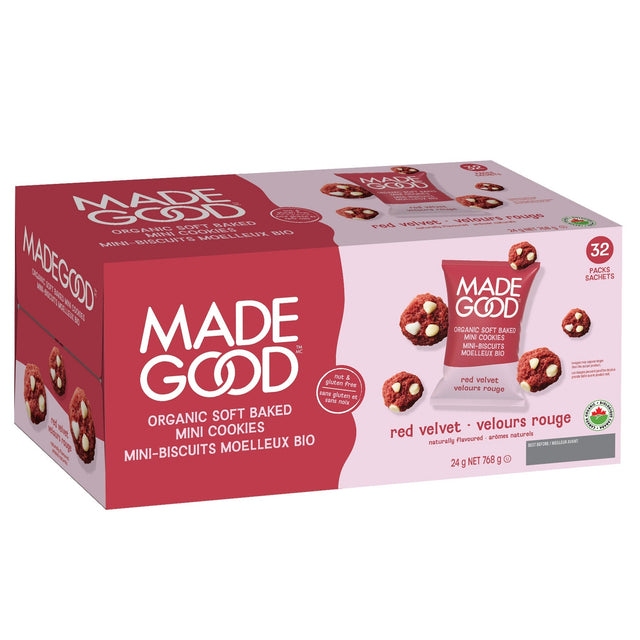 MadeGood Red Velvet Soft Baked Mini Cookies, 32 × 24 g W9