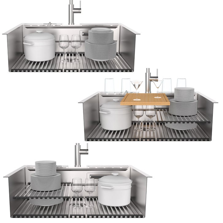 FORNO ACQUA D-WP30 33 in. Stainless Steel Kitchen Sink Workstation