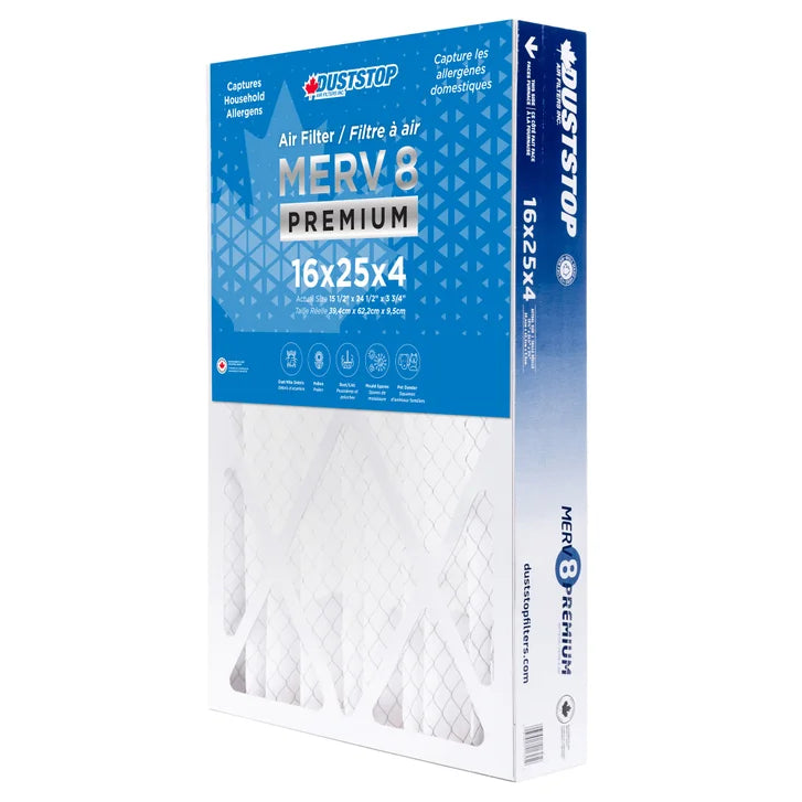 Duststop MERV 8 Premium Pleated Furnace Filter, 3-pack
