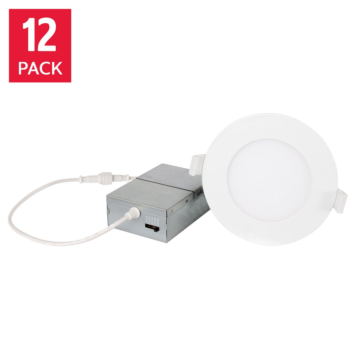Luminus 4 in. 5CCT Recessed Panel Light Kit, 12-pack