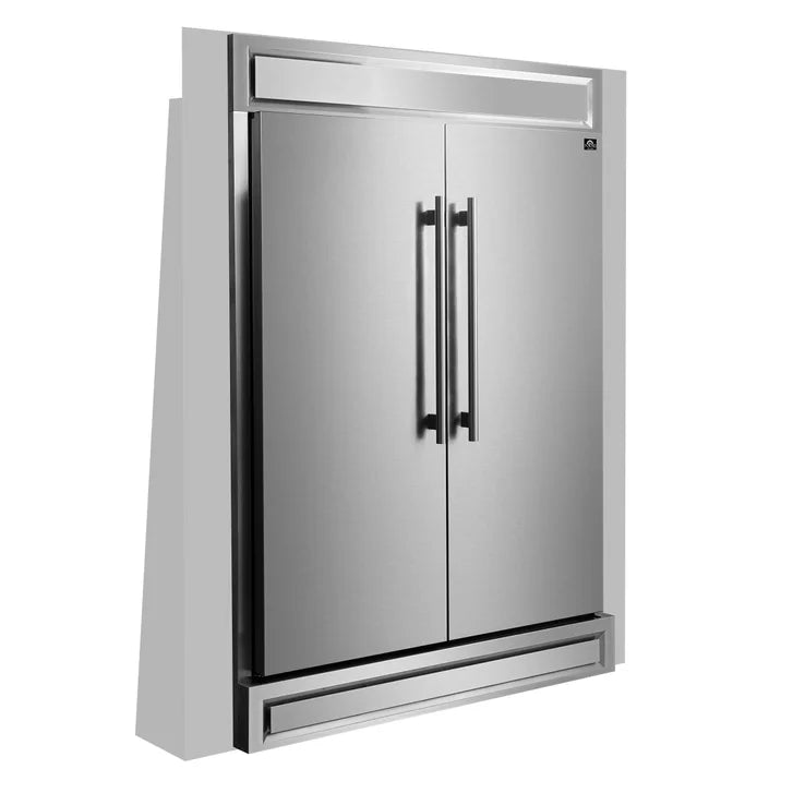 Forno Maderno 60 in 27.6 cu ft Side by Side Refrigeration Pair with Convertible Refrigerator and Freezer and 60 in Decorative Trim Kit