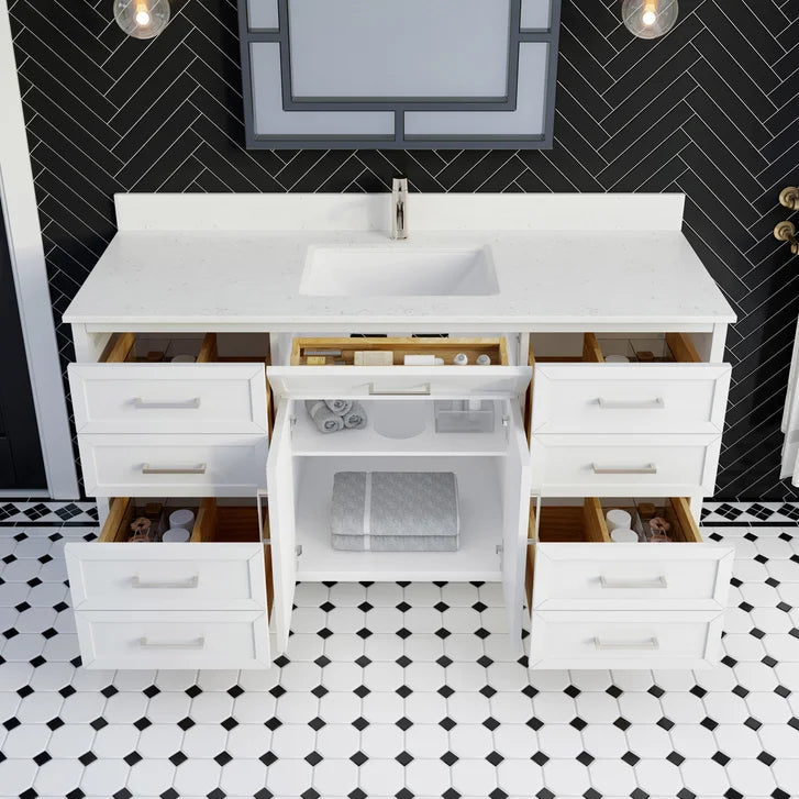Studio Bathe Thomson II Vanity in White Finish with Engineered Stone Countertop