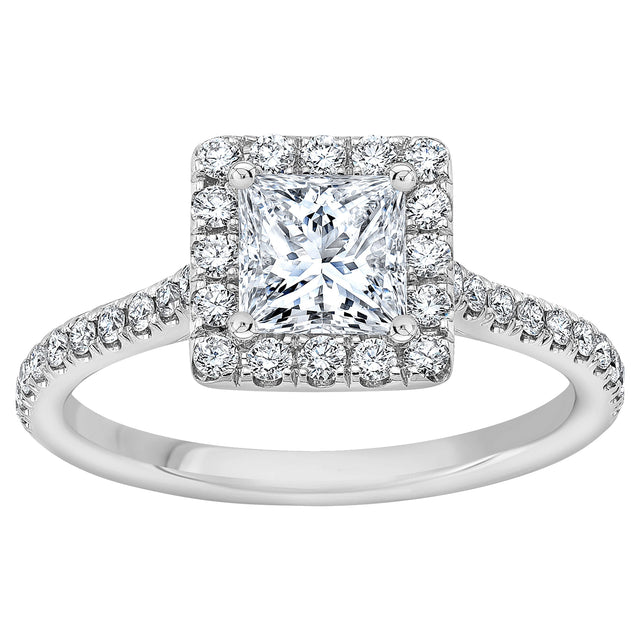1.44 ctw Princess Cut and Round Brilliant, Clarity VS2, Colour I, Diamond Engagement Ring, size 7 B4