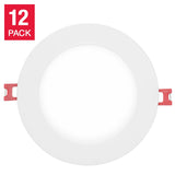 Globe Electric 3 CCT Integrated Slim Recessed Light Kit, 12-pack