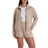 Lazypants Women's Full Zip Mock Neck Sweatshirt