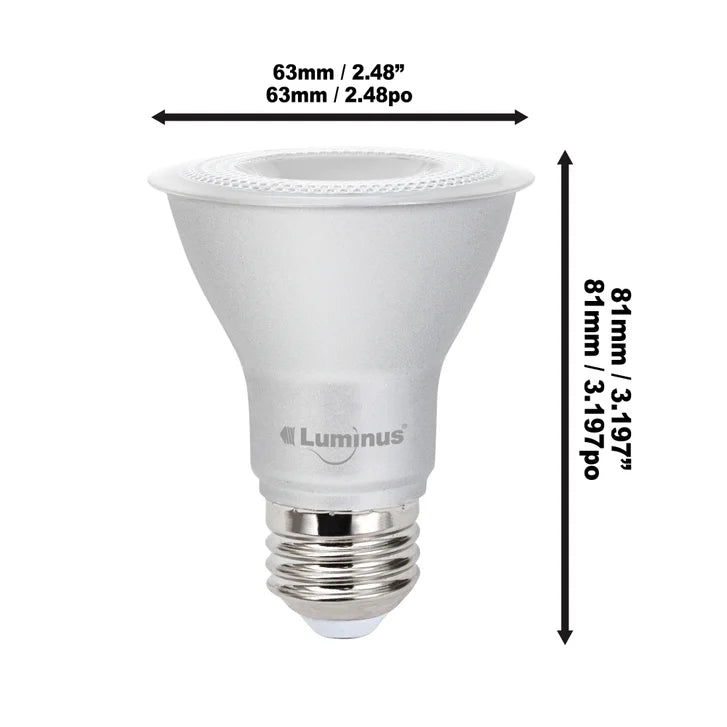 Luminus LED Elite 6.5W PAR20 500 lumens Dimmable, 8-pack