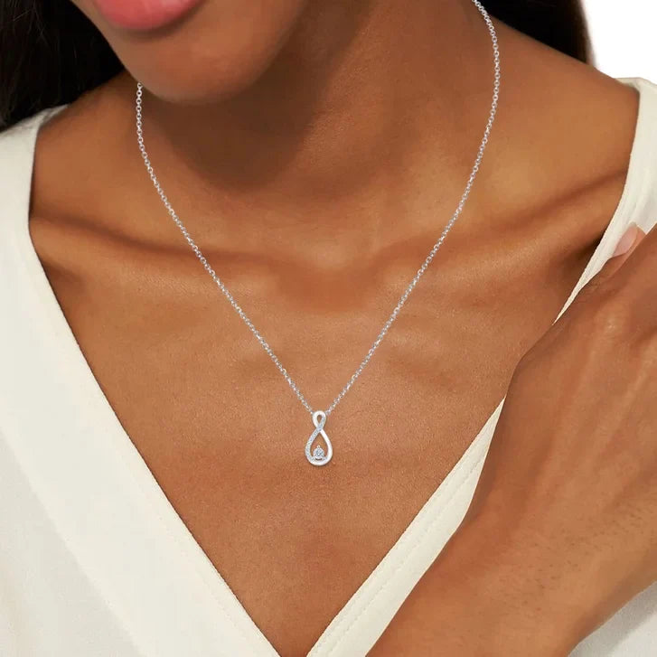 Round Brilliant Diamond Infinity Pendant (0.10 ctw)