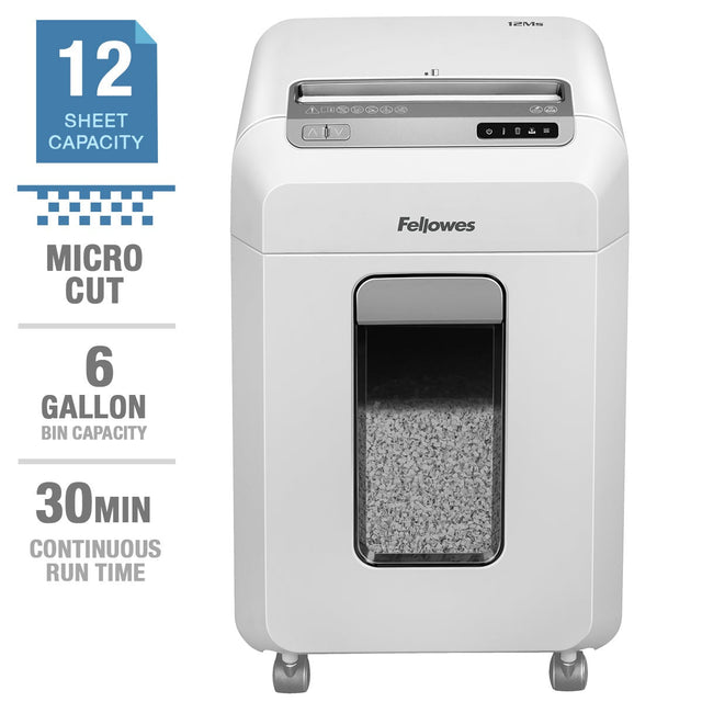Fellowes Microshred 12Ms, 12-Sheet Micro-cut Shredder O5