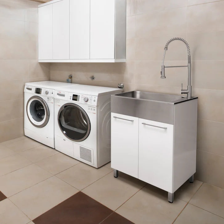 Transform 28 in. All-in-one RTA Laundry Cabinet with Stainless Steel Sink and Faucet