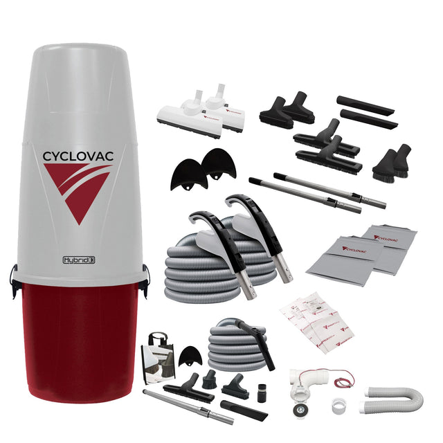 Cyclovac Nitro Max XL - Central Vacuum with 2 Air Attachment Kits and 1 Garage Kit - 700 Airwatts Z1
