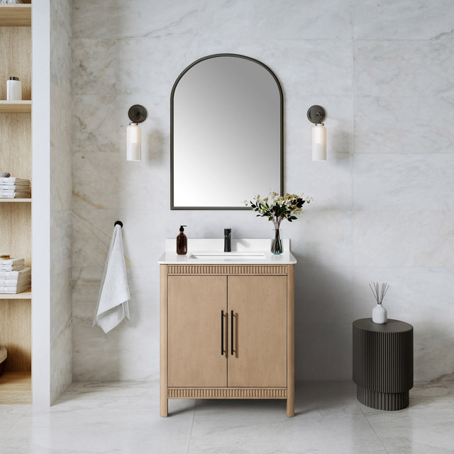 OVE Decors Kiara Vanity in Sahara Birch Finish with Quartz Countertop S2
