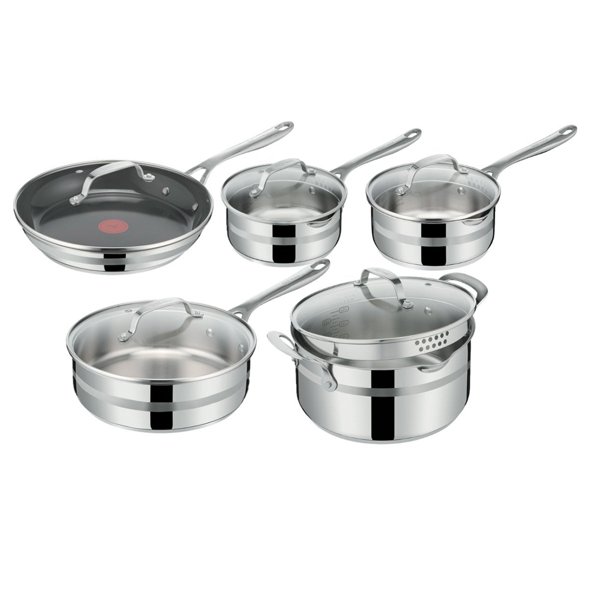 Jamie Oliver by Tefal Stainless Steel Cookware Set, 10-pieces