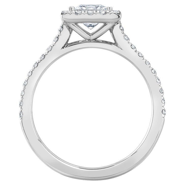 1.44 ctw Princess Cut and Round Brilliant, Clarity VS2, Colour I, Diamond Engagement Ring, size 7