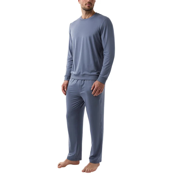 Layer Zero Men's Stretch 2-piece Lounge Set – Long Sleeve & Tapered Pant