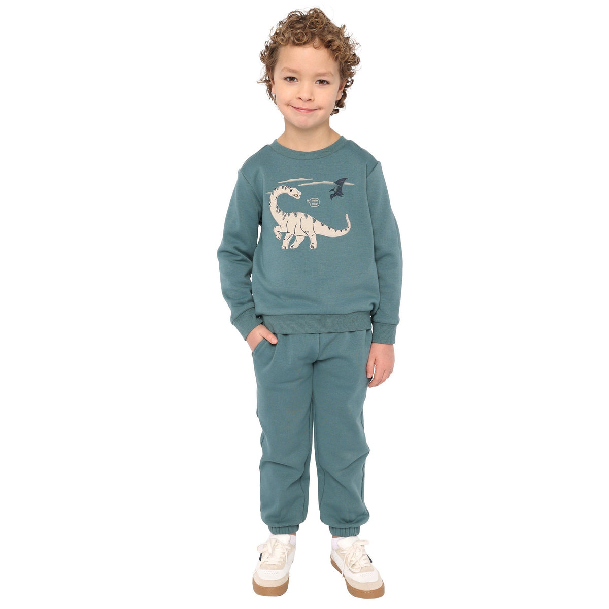 Pekkle Boys' and Girls' Cozy Fuzzy Fleece 2-piece Sweatshirt and Pants Set