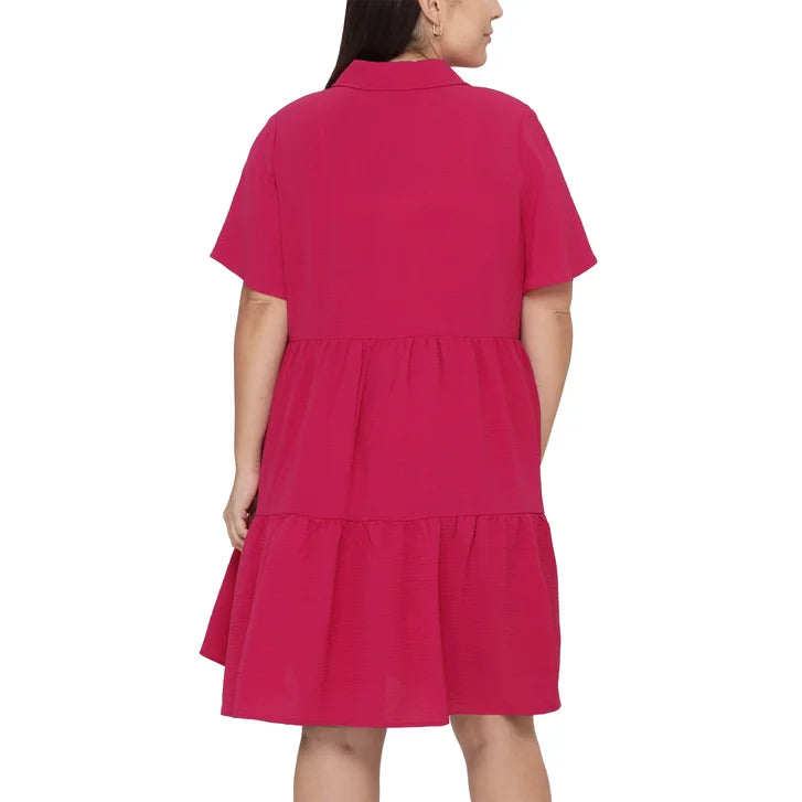 Tahari Women's Short-Sleeve Tiered Dress