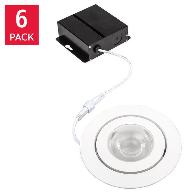Luminus 10.16 cm (4 in.) Slim Panel with Separated Junction Box Gimbal, Dimmable, 6-pack D4