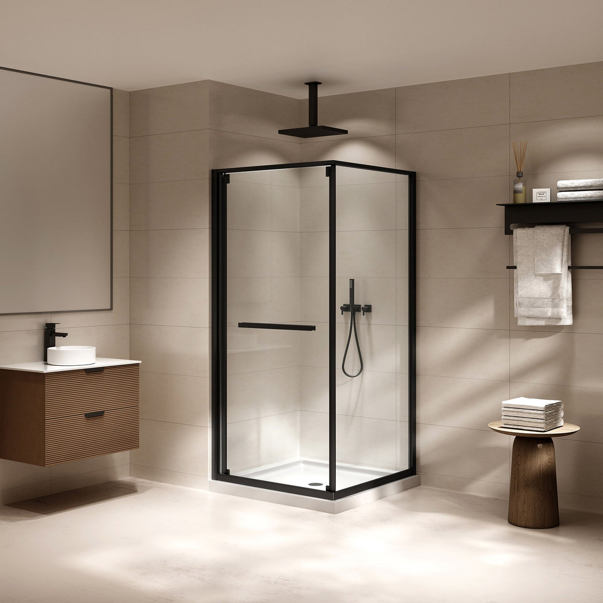 OVE Decors Lunel 36 in. × 36 in. Corner Shower Enclosure with Base