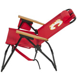 NHL 4-Position Folding Chair With Wood Arms