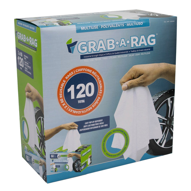 Grab-A-Rag Washable Microfibre Rags, 120-count Q7